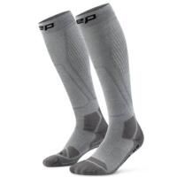 Wysokie skarpety hikingowe kompresyjne dla mężczyzn z lekką amortyzacją CEP. Szare odzież kompresyjna CEP, m, bez wzorów, z elastanu, trekkingowe. Za 209.00 zł.