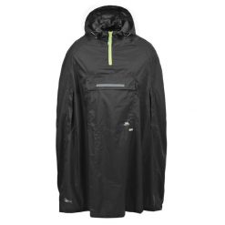 Ponczo Z Kapturem Qikpac Unisex Wodoodporne. Czarne kurtki przeciwdeszczowe Trespass, m, bez wzorów, z kapturem. Za 195.99 zł.