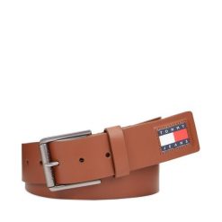 Pasek Męski Tommy Jeans. Brązowe paski Tommy Jeans, bez wzorów, z jeansu. Za 239.99 zł.