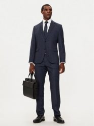 BOSS Garnitur 50528142 Granatowy Slim Fit. Niebieskie garnitury Boss, m, bez wzorów, z wełny. Za 1,599.00 zł.