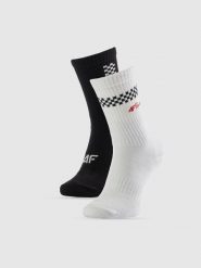 4F Skarpetki długie (2-pack) męskie - multikolor 43-46. Skarpety 4F, bez wzorów, z bawełny. Za 49.99 zł.