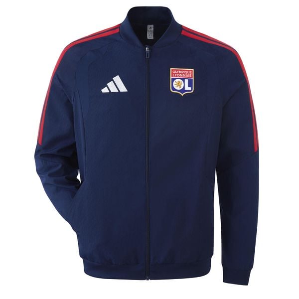 Kurtka prezentacyjna OL 2026/27. Niebieskie kurtki Adidas, l, bez wzorów, z materiału, bez kaptura. Za 365.00 zł.