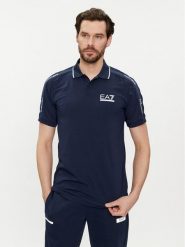 EA7 Emporio Armani Polo 3DPF20 PJ03Z 1554 Granatowy Regular Fit. Niebieskie koszulki polo sportowe EA7 Emporio Armani, m, bez wzorów, z bawełny, bez kołnierzyka, bez ramiączek. Za 379.99 zł.