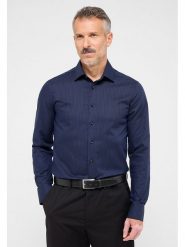 Eterna Koszula - Slim fit - w kolorze granatowym rozmiar: 40. Niebieskie koszule Eterna, bez wzorów, z bawełny, bez kołnierzyka, bez ramiączek. Za 118.56 zł.