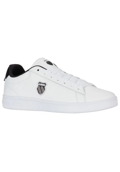 Buty męskie K-Swiss COURT SHIELD II Biały (04412-989-M). Białe buty turystyczne K-SWISS, bez wzorów, z materiału, bez zapięcia, trekkingowe. Za 231.20 zł.