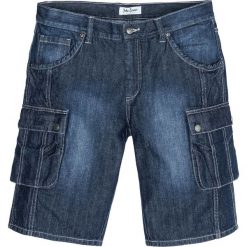 Bermudy bojówki Regular Fit bonprix ciemnoniebieski "used". Czarne jeansy bonprix, m. Za 99.99 zł.