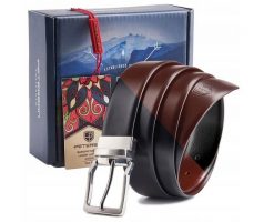 Pasek skórzany Peterson [DH] PTN PSD-01-C-115 dwustronny. Brązowe paski Peterson, bez wzorów, z jeansu, eleganckie. Za 55.99 zł.