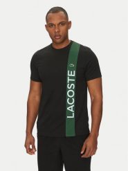 Lacoste T-Shirt TH8938 Czarny Regular Fit. Czarne t-shirty sportowe LACOSTE, bez wzorów, z syntetyku, bez ramiączek, tenisowe. Za 249.99 zł.