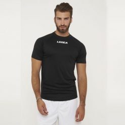 Koszulka treningowa multisport LIPSIA. Czarne t-shirty sportowe Legea, bez wzorów, bez ramiączek, na fitness i siłownię. Za 60.00 zł.