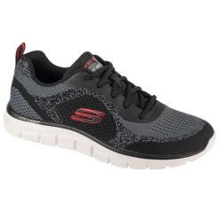 Buty sportowe Sneakersy męskie, Track - Leshur. Czarne buty sportowe casual Skechers, bez wzorów, bez zapięcia. Za 249.99 zł.