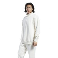 Kolorowa bluza z zamkiem błyskawicznym Reebok Classics. Białe bluzy Reebok, l, bez wzorów, bez kaptura. W wyprzedaży za 248.30 zł.