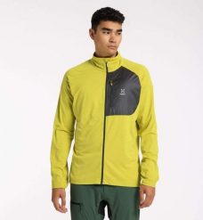 HAGLOFS Bluza techniczna męska MIRRE MID JACKET MEN aurora-S. Niebieskie bluzy bez kaptura Haglöfs, l, bez wzorów, z dzianiny, bez kaptura. Za 199.40 zł.