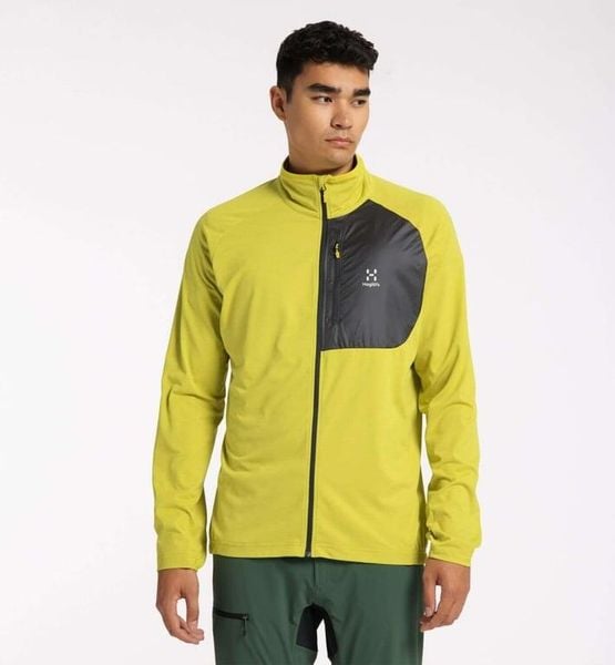 HAGLOFS Bluza techniczna męska MIRRE MID JACKET MEN aurora-S. Niebieskie bluzy bez kaptura Haglöfs, l, bez wzorów, z dzianiny, bez kaptura. Za 199.40 zł.