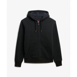 Bluza z kapturem i zamkiem błyskawicznym Superdry Borg. Czarne bluzy z kapturem Superdry, l, z aplikacjami, z kapturem. Za 429.55 zł.