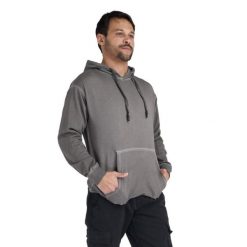 Bluza miękka z bawełna z kaptur na co dzień. Szare bluzy LEONE 1947 APPAREL, bez wzorów, z bawełny, bez kaptura. W wyprzedaży za 157.01 zł.