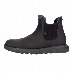 HEYDUDE Męskie Sztyblety Branson Classic. Czarne sztyblety Hey dude, bez wzorów, z materiału, bez obcasa, bez zapięcia. Za 439.00 zł.