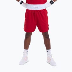Spodenki treningowe męskie BOXRAW Stevenson V2. Czerwone krótkie spodenki sportowe BOXRAW, l, bez wzorów, z elastanu. Za 299.99 zł.