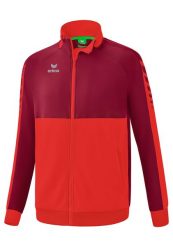 Kurtka treningowa Erima Six Wings czerwona junior. Czerwone kurtki Erima, bez wzorów, z materiału, bez kaptura. Za 266.99 zł.