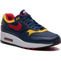 Buty NIKE - Air Max 1 Premium 875844 403 Navy/Gym Red/Vivid Sulfur. Niebieskie buty sportowe casual marki Nike, z materiału. W wyprzedaży za 439.00 zł.