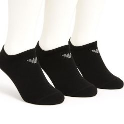 Skarpety stopki Emporio Armani Calza 3-Pack. Czarne skarpety Emporio Armani Connected, bez wzorów. Za 79.00 zł.