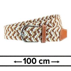Pasek Elastyczny Pleciony, Beżowo-Karmelowy, do Spodni, 100 cm, Casualowy, Parciany -HIS STORY. Brązowe paski His Story, bez wzorów, z elastanu. Za 69.00 zł.