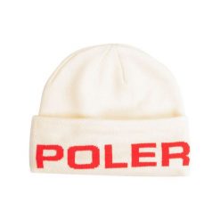 Czapka zimowa Poler Petrol Beanie ecru. Białe czapki zimowe POLER, bez wzorów. W wyprzedaży za 77.00 zł.