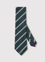 PAKO LORENTE - Zielony krawat męski w paski. Zielone krawaty i muchy Pako Lorente, bez wzorów, z poliesteru. Za 99.99 zł.