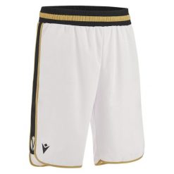 Szorty wyjazdowe Virtus Bologne Europa 2022/23. Białe szorty Macron, bez wzorów, sportowe. Za 327.00 zł.