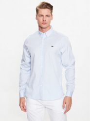 Lacoste Koszula CH2933 Błękitny Regular Fit. Niebieskie koszule LACOSTE, m, bez wzorów, z bawełny, bez kołnierzyka, bez ramiączek. Za 379.99 zł.