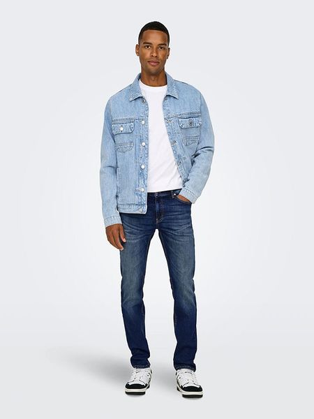 ONLY & SONS Dżinsy - Slim fit - w kolorze granatowym rozmiar: W28/L30. Niebieskie jeansy Only & Sons, l. Za 65.54 zł.