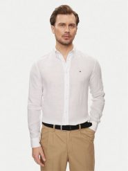 Tommy Hilfiger Koszula MW0MW34602 Biały Regular Fit. Białe koszule Tommy Hilfiger, m, bez wzorów, ze lnu, bez kołnierzyka, bez ramiączek. Za 479.99 zł.