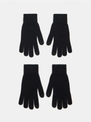 Rękawiczki z funkcją touch screen 2 pack - czarny. Czarne rękawiczki Sinsay, bez wzorów. Za 12.99 zł.