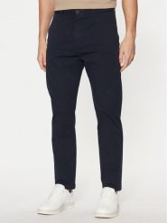 HUGO Chinosy 50530886 Granatowy Slim Fit. Niebieskie eleganckie spodnie Hugo, m, z bawełny. Za 339.99 zł.