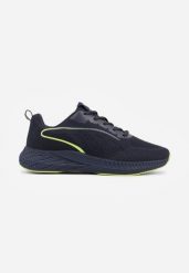 Niebiesko-Zielone Buty Sportowe Sneakersy z Ozdobnym Paskiem z Boku Damamene. Niebieskie buty sportowe casual Born2be, bez wzorów, z dresówki, bez zapięcia. Za 79.99 zł.