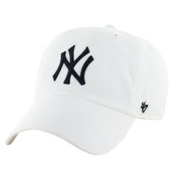 Czapka z daszkiem męska New York Yankees MLB Clean Up Cap. Białe czapki z daszkiem 47 Brand, bez wzorów, z bawełny. Za 169.50 zł.