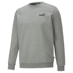 Męska bluza dresowa z małym logo i okrągłym dekoltem Essentials PUMA. Szare bluzy Puma, m, bez wzorów, z dresówki, bez kaptura. Za 209.00 zł.