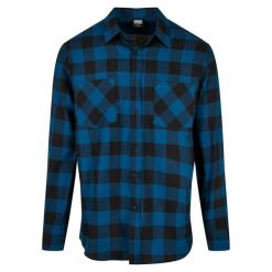 Flanelowa Koszula Męska W Kratę. Czarne koszule Urban Classics, m, bez wzorów, bez kołnierzyka, bez ramiączek. Za 153.99 zł.