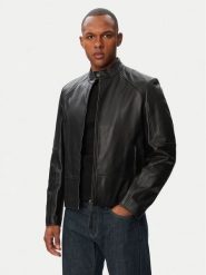 HUGO Kurtka skórzana Likos 50564039 Czarny Slim Fit. Czarne kurtki Hugo, m, bez wzorów, ze skóry, bez kaptura. Za 1,849.00 zł.