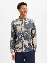 JOOP! Koszula Mężczyźni Comfort Fit wiskoza szary|wielokolorowy, L. Szare koszule JOOP!, l, bez wzorów, z wiskozy, bez kołnierzyka, bez ramiączek. Za 599.95 zł.