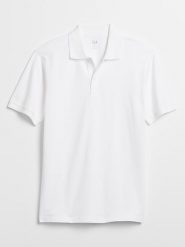 GAP Koszulka polo w kolorze białym rozmiar: XL. Białe koszulki polo GAP, xl, bez wzorów, bez kołnierzyka, bez ramiączek. Za 79.59 zł.