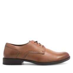 Półbuty Lasocki. Brązowe eleganckie półbuty Lasocki, bez wzorów, bez obcasa, bez zapięcia. Za 179.99 zł.