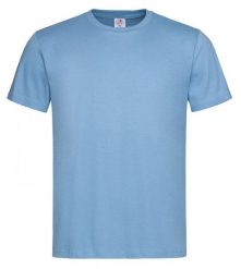 Jasny Niebieski Bawełniany T-Shirt Męski Bez Nadruku -STEDMAN- Koszulka, Krótki Rękaw, Basic, U-neck. Niebieskie bluzki z długim rękawem Stedman, l, bez wzorów, z bawełny, bez kołnierzyka, bez ramiączek. Za 45.00 zł.