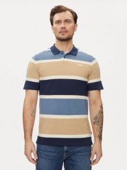 Vans Polo Halicrest Stripe Polo Ss VN000G3R Niebieski Regular Fit. Niebieskie koszulki polo Vans, m, bez wzorów, z bawełny, bez kołnierzyka, bez ramiączek. Za 69.99 zł.