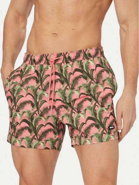 BOSS Szorty kąpielowe Pike 50561145 Różowy jasny Regular Fit. Czerwone kąpielówki Boss, m, bez wzorów, z syntetyku. Za 204.99 zł.