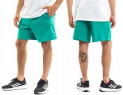 Spodenki męskie adidas All SZN French Terry. Zielone krótkie spodenki sportowe Adidas, m, bez wzorów, z bawełny. Za 141.99 zł.