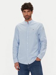 Tommy Jeans Koszula Essential DM0DM21690 Błękitny Regular Fit. Niebieskie koszule Tommy Jeans, l, bez wzorów, z bawełny, bez kołnierzyka, bez ramiączek. Za 249.99 zł.