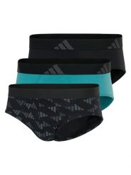 Adidas Slipy (3 par) w kolorze turkusowym i czarnym rozmiar: M. Czarne slipki Adidas, m, bez wzorów. Za 83.45 zł.
