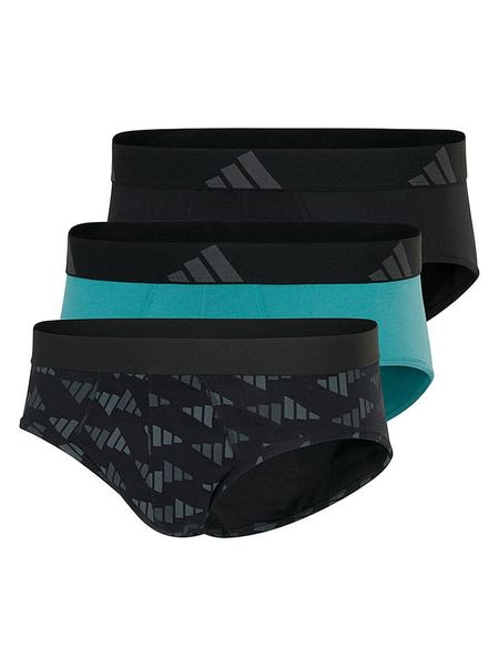 Adidas Slipy (3 par) w kolorze turkusowym i czarnym rozmiar: S. Czarne slipki Adidas, s, bez wzorów. Za 65.69 zł.