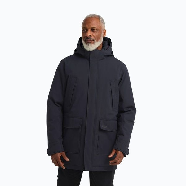 Kurtka przeciwdeszczowa męska Jack Wolfskin Canyon Shield Parka. Niebieskie kurtki Jack Wolfskin, m, bez wzorów, bez kaptura. Za 999.99 zł.