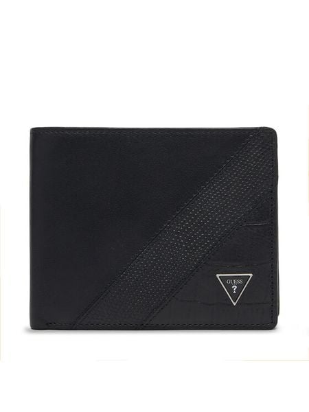 Guess Portfel SMTOES LEA20 Czarny. Czarne portfele Guess, z aplikacjami, ze skóry. Za 324.99 zł.